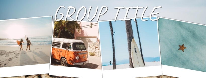 Beach vintage facebook cover, image size 820x312 px