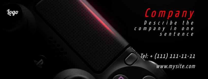 Gaming Facebook cover, on the black backgound, image size 820x312 px