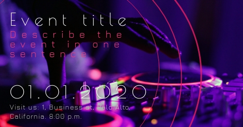 Electronic music, dj Facebook event cover photo
