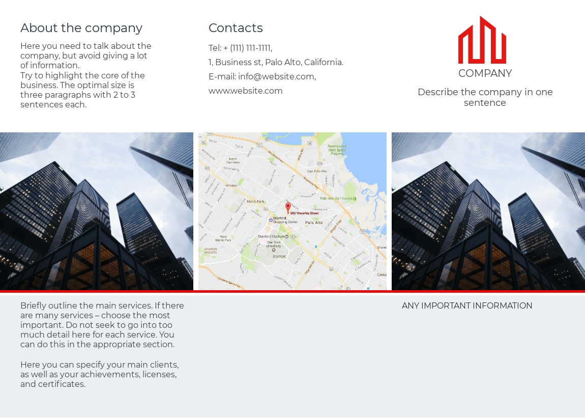 Real estate tri-fold brochure sample
