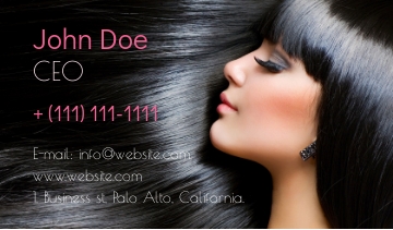 Beauty salon business card sample