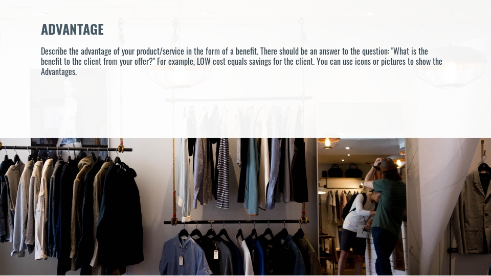 Fashion presentation sample, men's clothing