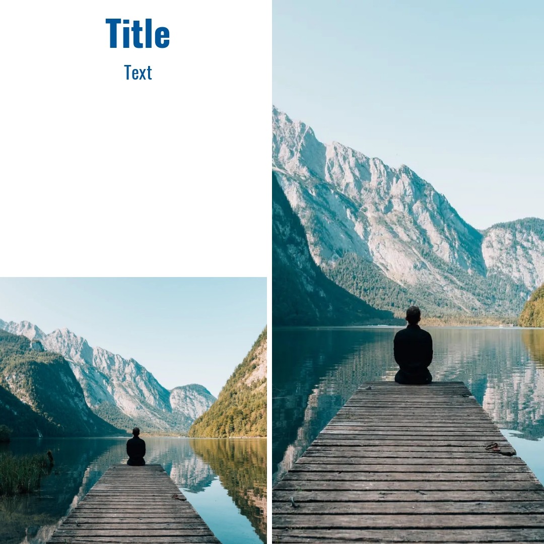 2 photos collage template, 1:1 ratio