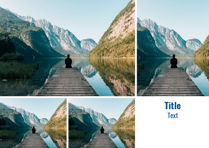 4 images photo collage template, A4 format