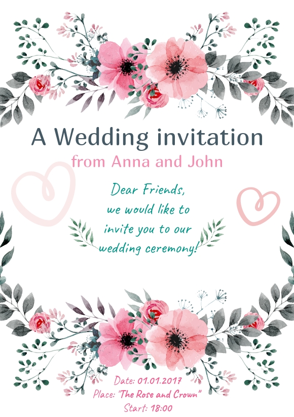 Wedding invitation sample