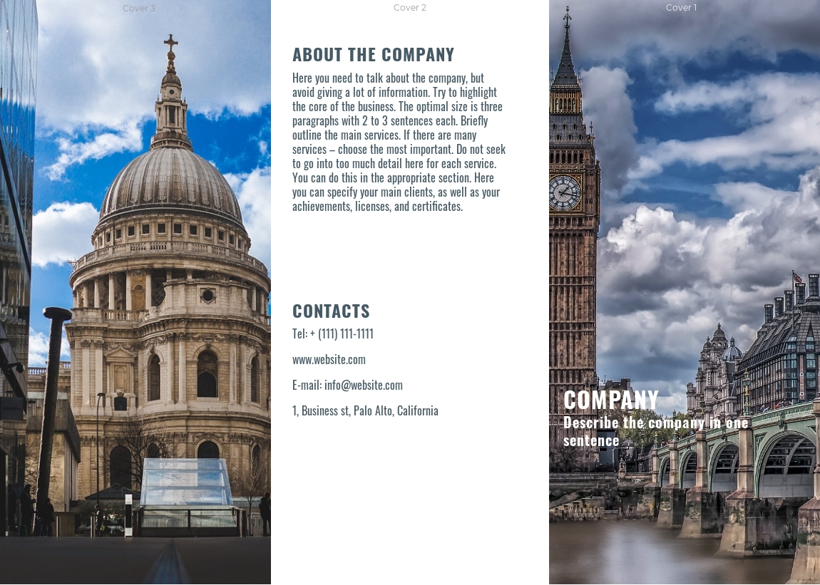 City tour tri-fold brochure sample