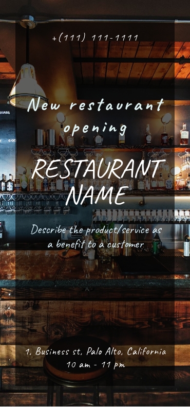 Bar, restaurant opening flyer sample